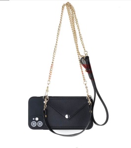 Husa TPU Crossbody Wallet Apple iPhone XS BLACK - Img 1