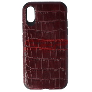 Husa TPU Leather Crocodile Apple iPhone X / XS Burgundy - Img 1