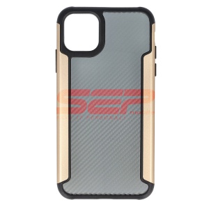 Husa TPU+PC Carbon Fiber Apple iPhone 11 Pro Max Gold - Img 1