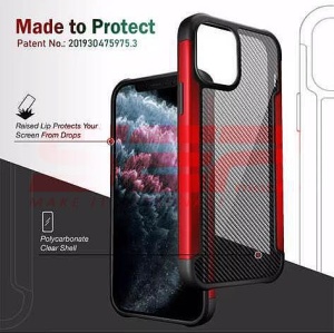 Husa TPU+PC Carbon Fiber Apple iPhone 12 Pro Max Silver - Img 6