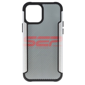 Husa TPU+PC Carbon Fiber Apple iPhone 12 Pro Silver - Img 1