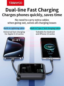Acumulator universal extern Powerbank 10000mAh 22.5W Fast Charge Tranyoo T-K14 - Img 2
