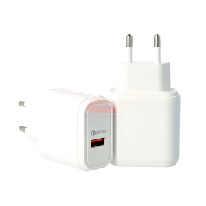 Adaptor priza USB Quick Charge 3.0 15W PD001 WHITE - Img 1