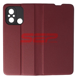 Husa FlipCover Leather Xiaomi Redmi 12C Wine - Img 1