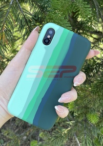 Husa silicon High Copy Rainbow Apple iPhone X No.02 - Img 2