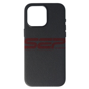 Husa TPU Leather Magsafe Apple iPhone 15 Pro Max Black