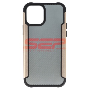 Husa TPU+PC Carbon Fiber Apple iPhone 12 Pro Gold - Img 1