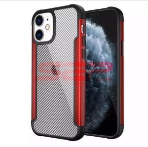 Husa TPU+PC Carbon Fiber Apple iPhone 12 Red - Img 2