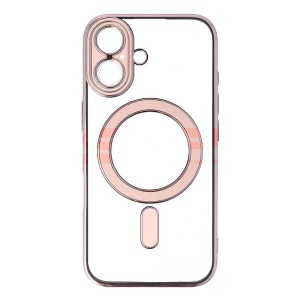 Husa TPU Plating Frame Magnetic Magsafe Apple iPhone 16 Pink - Img 1