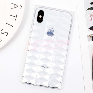 Husa TPU Square 3D Diamond Apple iPhone X / XS CLEAR - Img 2