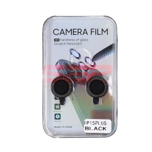 Protectie sticla camera foto Diamonds Metal Apple iPhone 15 Plus Black