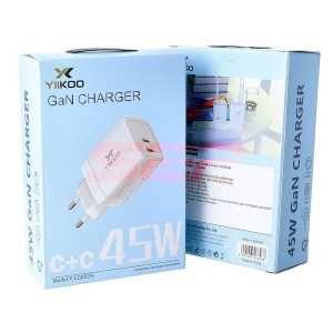 Adaptor priza Yiikoo USB-C + USB-C Fast Charge 45W Y-CGE029 - Img 3