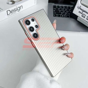 Husa PC Metallic Lines Apple iPhone 12 Ivory - Img 2
