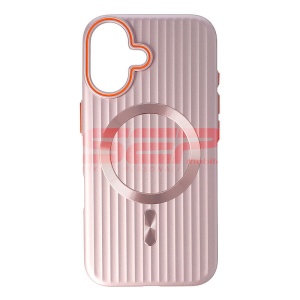 Husa PC Metallic Lines Magsafe Apple iPhone 16 Pink - Img 1
