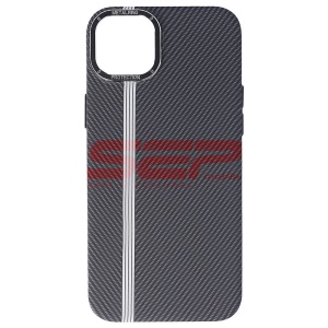 Husa PC MetalRing Carbon Apple iPhone 15 Plus Graphite