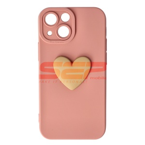 Husa silicon 3D Cartoon Apple iPhone 13 Mini Pink Heart