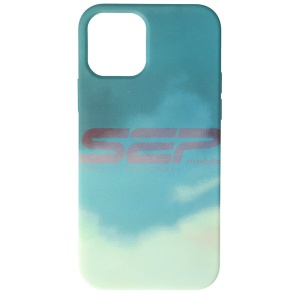 Husa silicon Watercolor Apple iPhone 12 Turquoise - Img 1