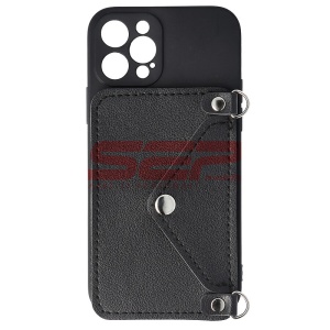 Husa TPU Crossbody Wallet Apple iPhone 12 Pro BLACK - Img 2