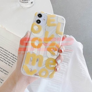 Husa TPU IMD LOVE Letters Apple iPhone SE 2022 YELLOW