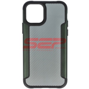 Husa TPU+PC Carbon Fiber Apple iPhone 11 Pro Green - Img 1