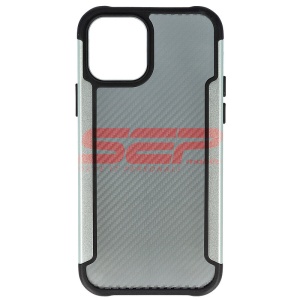 Husa TPU+PC Carbon Fiber Apple iPhone 12 Light Green - Img 1