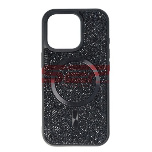 Husa TPU+PC Diamonds Magsafe Apple iPhone 16 Pro Black - Img 1