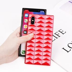 Husa TPU Square 3D Diamond Apple iPhone 7 / 8 RED - Img 3