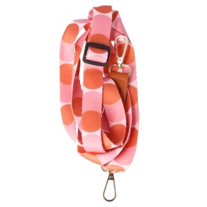 Snur textil dublu telefon mobil cu carabine Pink Polka - Img 4