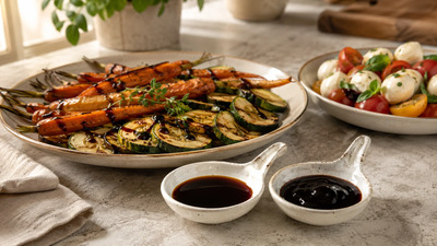 Oțet balsamic sau cremă balsamică: ce alegi pentru fiecare preparat