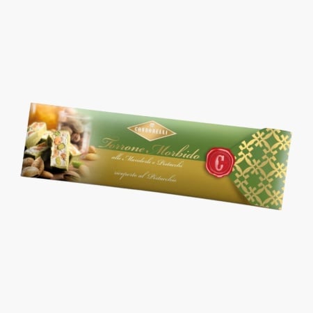 Baton de nugat torrone invelit in fistic, fara gluten, Condorelli 150g