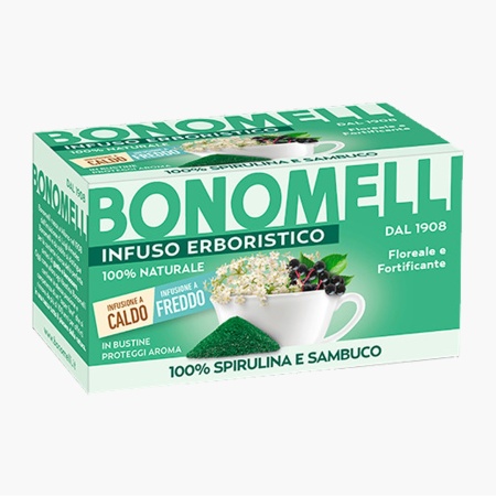 Ceai de spirulina si floare de soc infuzie, Bonomelli - Img 1