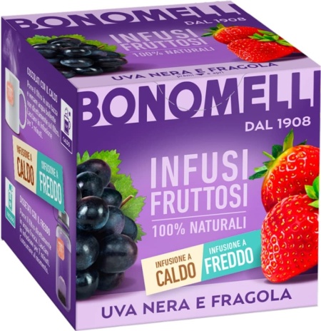Ceai de struguri negri si capsuni, 100% natural, fara cofeina, Bonomelli