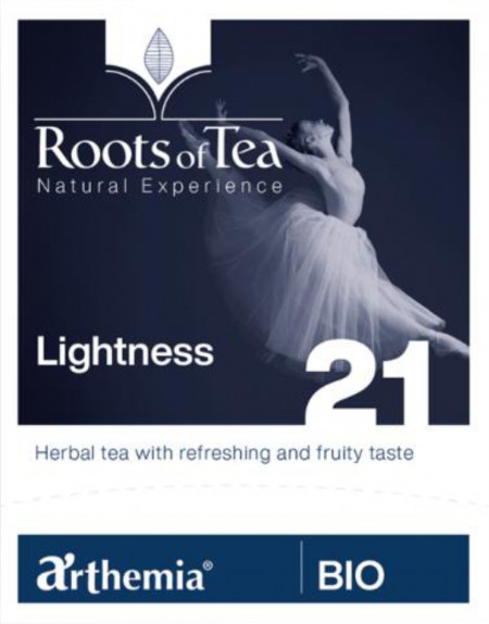 Ceai frunze Lightness piramida – cu infuzie de hibiscus, lemn dulce si menta BIO, Arthemia 15x2.2g/plic