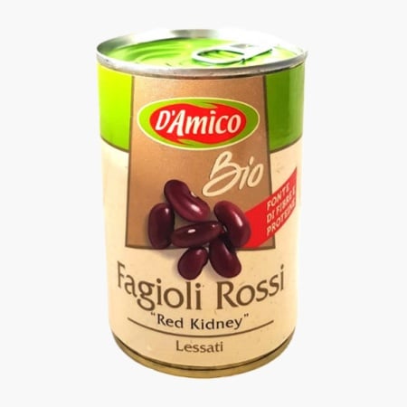 Fasole rosie BIO la conserva, D'Amico 400g