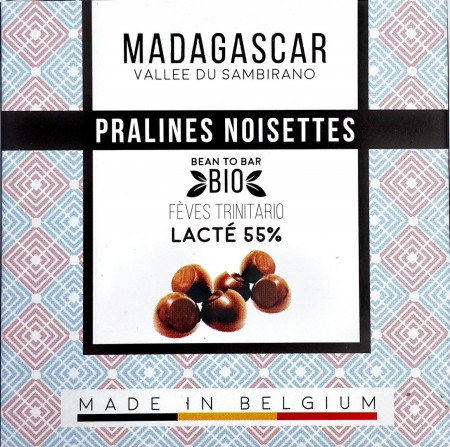 Praline de ciocolata Lactee 55% CARRES - Madagascar, Millesime 75g