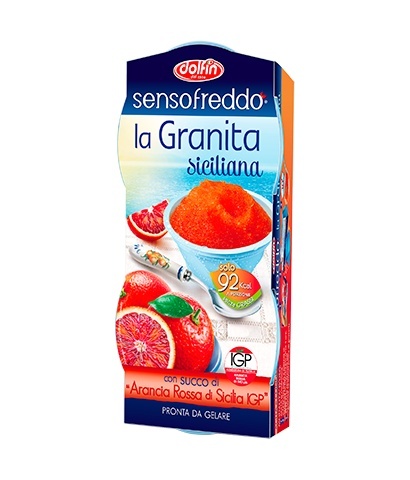 Suc granita siciliana de portocale rosii, fara gluten, Dolfin 2x100ml