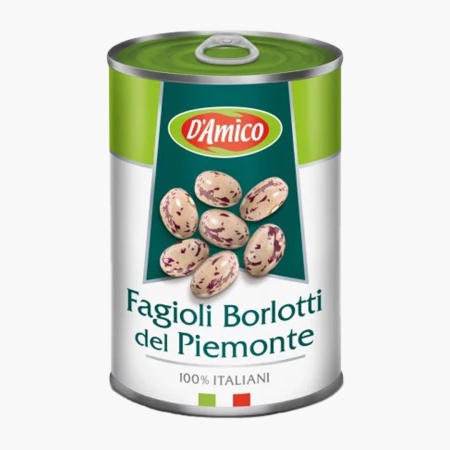 Boabe de fasole fierte tip Borlotti D'Amico 400 g