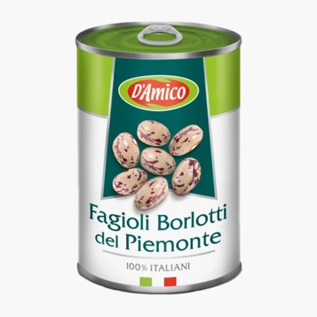 Boabe de fasole fierte tip Borlotti D&#039;Amico 400 g - Img 1