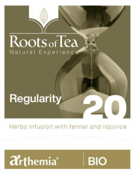 Ceai frunze Regularity piramida – cu infuzie de fenicul, lemn dulce si balsam de lamaie BIO, Arthemia 15x2.2g/plic