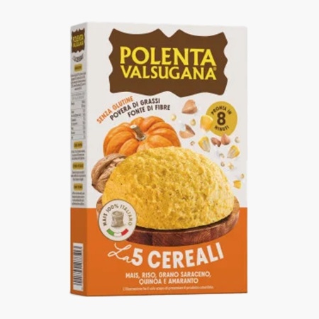 Polenta Valsugana 5 cereale, preparat pentru mamaliga instant, fara gluten, Bonomelli 350g - Img 1