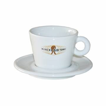 Set cana medie cu farfuriuta pentru cappuccino, Miscela D'Oro