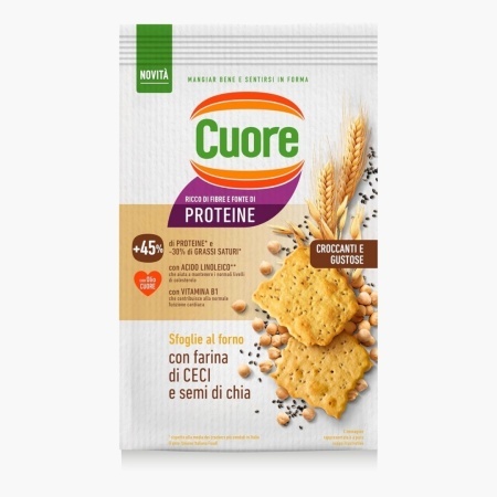 Cuore Crackers biscuiti crocanti cu naut si seminte de chia, 170g
