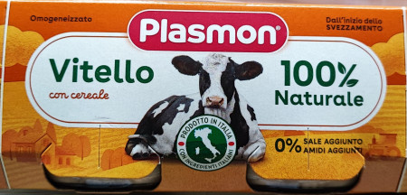 Piure omogenizat cu cereale si carne de vitel pentru copii si bebelusi 80g, Plasmon