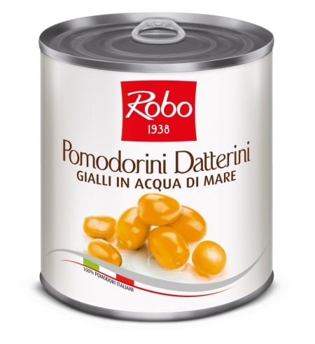 Rosii galbene Datterini in apa de mare Robo 800g