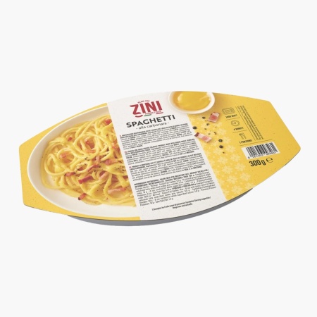 Spaghetti alla Carbonara, paste gata preparate, produs congelat, Pasta Zini 300g