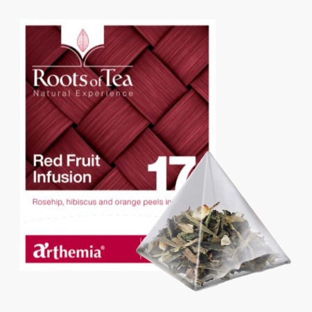 Ceai frunze Red Fruits Infusion piramida – cu macese, hibiscus si infuzie de coji de portocale, Arthemia 15x2.2g/plic