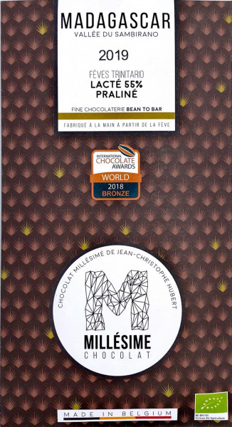 Ciocolata Millesime cu lapte si praline 55% MADAGASCAR 70GR