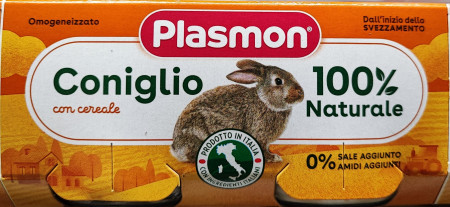 Piure omogenizat cu cereale si carne de iepure pentru copii si bebelusi 80g, Plasmon