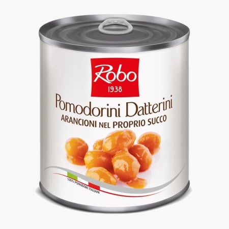 Rosii galbene Datterini in suc propriu Robo 800g