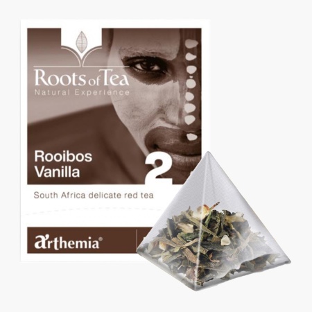 Ceai frunze Rooibos Vanilla piramida– ceai rosu si vanilie BIO, Arthemia Milano 15x2.2g/plic